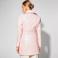 Damski płaszcz z imitacji skóry różowy 100-9P-101-P