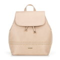 Dámsky batoh z imitácie kože s nitmi, béžový, 100-4Y-211-0