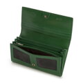 Dámska kožená peňaženka rovného strihu zelená 14-1-052-L0
