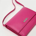 Dámska kožená peňaženka cez rameno ružová 26-2-110-F