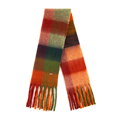 Damski szalik w wielokolorową kratkę zielono - czerwony 99-7-120-X6