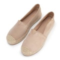Damskie espadryle z plecionym noskiem beżowe 100-DP-805-9