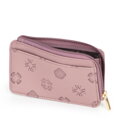 Damskie etui na karty z imitacji skóry zgaszony róż 101-1Y-P12-P