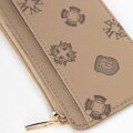 Damskie etui na karty z imitacji skóry beżowe 101-1Y-P12-9