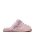 Damskie kapcie ze skóry zamszowej różowe 99-D-855-P