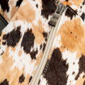 Damskie kowbojki z naturalnego włosia w krowie łaty biało - brązowe 101-D-963-5