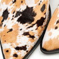 Damskie kowbojki z naturalnego włosia w krowie łaty biało - brązowe 101-D-963-5