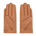 Damskie rękawiczki samochodowe ze skóry naturalnej brązowe 45-6L-210-5