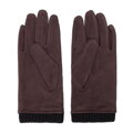 Męskie rękawiczki z przeszyciami i ściągaczem ciemny brąz 39-6P-020-B