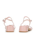 Damskie sandały skórzane z cienkimi paseczkami zgaszony róż 94-D-961-P