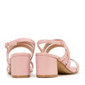 Damskie sandały z cienkim paskiem zgaszony róż 98-DP-206-P