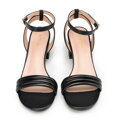 Damskie sandały z paskami na słupku czarne 98-DP-205-1