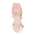 Damskie sandały ze skóry z paseczkami zgaszony róż 98-D-971-P