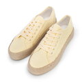 Damskie sneakersy na słomkowej podeszwie żółte 100-DP-803-Y
