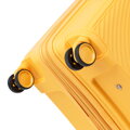 Duża walizka z polipropylenu w okręgi żółta 56-3T-303-50