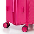 Duża walizka z polipropylenu w okręgi różowa 56-3T-303-34