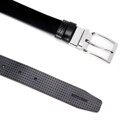 Dwustronny męski pasek ze skóry naturalnej czarny 99-8M-001-1
