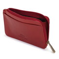 Etui na karty kredytowe skórzane na zamek czerwone 21-2-290-3L
