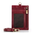 Etui na karty ze skóry naturalnej na pasku czerwone 16-2-003-3