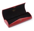 Etui na okulary skórzane gładkie czerwone 10-2-164-3