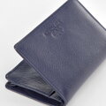 Etui na wizytówki skórzane poziome granatowe 21-2-052-NL