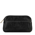 Skórzane etui na klucze z logo czarne 21-2-265-11