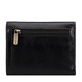 Kompaktowy damski portfel ze skóry czarny 21-1-032-L10