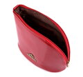 Kosmetyczka skórzana lakierowana wygięta czerwona 25-3-275-3