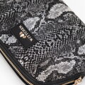 Damska kosmetyczka żakardowa wzorzysta czarno - szara 99-4E-504-X8