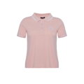 Koszulka polo damska bawełniana z lamówkami różowo - biała D0-99-102-P