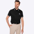 Koszulka polo męska bawełniana z lamówkami czarno - biała M0-99-102-1