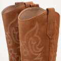 Damskie kowbojki z zamszu w haftowane wzory brązowe BD-B-805-4