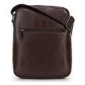 Crossbody taška z imitácie kože tmavohnedá 100-4P-911-4