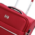 Mała walizka miękka z błyszczącym suwakiem z przodu czerwona 56-3S-851-35