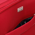 Mała walizka miękka z błyszczącym suwakiem z przodu czerwona 56-3S-851-35