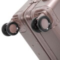 Mała walizka z aluminium na kółkach beżowo - szara 56-3H-101-8M