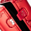 Mała walizka z aluminium na kółkach czerwona 56-3H-101-30M