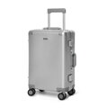 Mała walizka z aluminium na kółkach srebrna 56-3H-101-12M