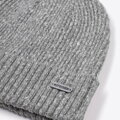 Męska czapka prążkowana szaro - biała 99-HF-009-8