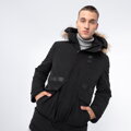 Męska kurtka ocieplana prosta czarna 97-9D-950-1