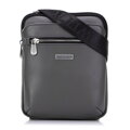 Pánska crossbody taška z ekokože s vreckami sivá 98-4P-506-8
