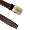 Męski pasek ze skóry naturalnej z automatyczną klamrą brązowy 100-8M-916-4