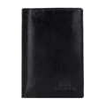 Pánska kožená peňaženka s výklopným panelom čierna a zlatá 21-1-018-10