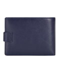 Pánska stredne veľká kožená peňaženka tmavomodrá 21-1-038-NL