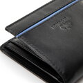 Pánska kožená peňaženka s kontrastnou vložkou, čierna 14-1-950-1