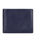 Pánska kožená peňaženka so skladacím panelom tmavomodrá 21-1-046-NL
