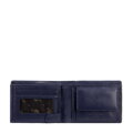 Pánska kožená peňaženka so skladacím panelom tmavomodrá 21-1-046-NL
