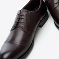 Męskie derby skórzane z wszytymi gumkami brązowe 96-M-507-4