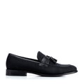 Męskie mokasyny z chwostami czarne 100-M-701-1