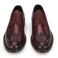 Męskie półbuty skórzane z grubą podeszwą bordowe 95-M-702-3